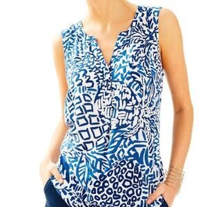 Lilly Pulitzer Indigo Home Slice Sleeveless Stacey Top